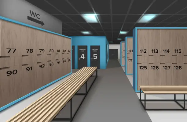Vector illustration of Empty locker room