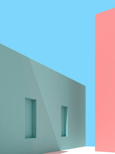 istock 3D illustration of abstract architecture background, Minimal architectural poster. 1291337511