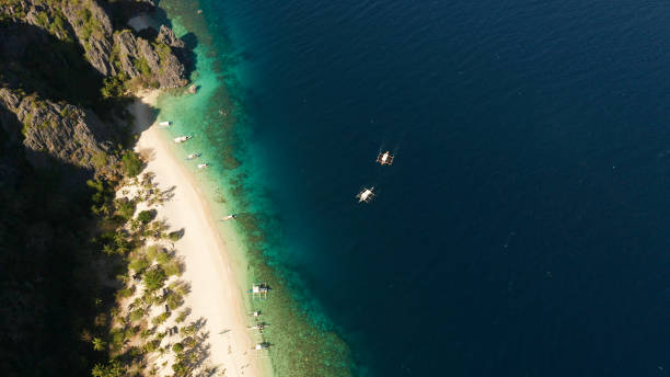 istock Seascape with tropical beach and sea 1291339671