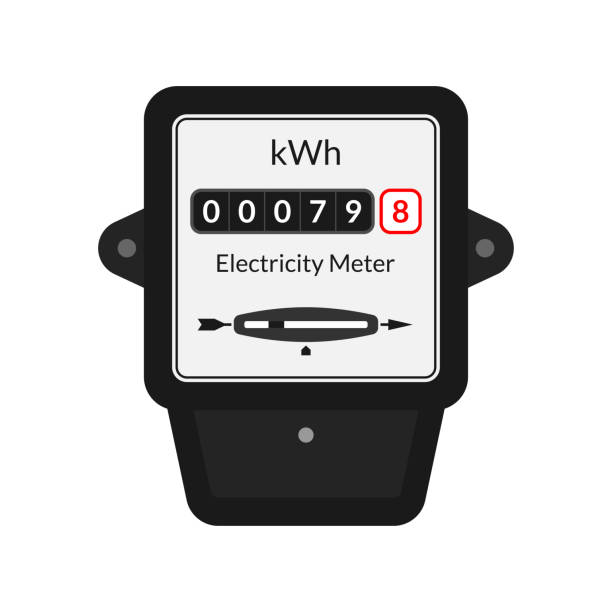 illustrazioni stock, clip art, cartoni animati e icone di tendenza di misuratore di potenza elettrica. energia, contatore dell'elettricità. illustrazione vettoriale. - meter electricity reading intelligence