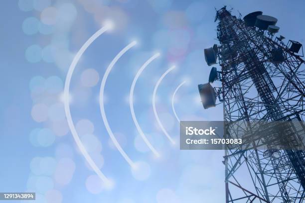 Telecommunication Mast Tv Antennas Wireless Technology Stock Photo - Download Image Now