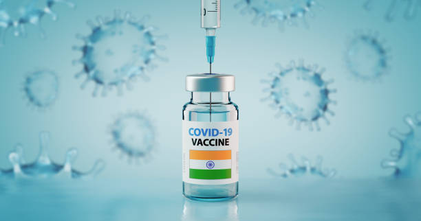 COVID-19 Coronavirus Vaccine and Syringe with flag of India Concept Image COVID-19 Coronavirus Vaccine and Syringe with flag of India Concept Image ampoule photos stock pictures, royalty-free photos & images