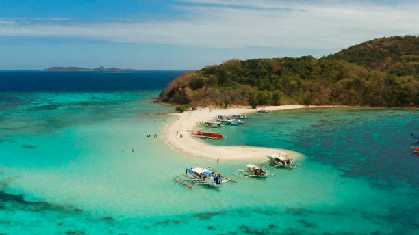 istock tropical island with sandy beach, Philippines, Palawan 1291344748
