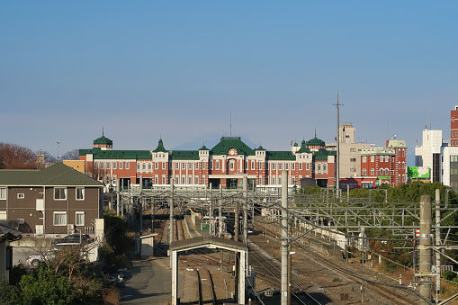 The large rail yards located adjacent to downtown Mobile, Alabama.