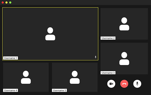 Video Call Window Frame Video Conference Ui Calls Window Overlay A Large Window For The Main ...