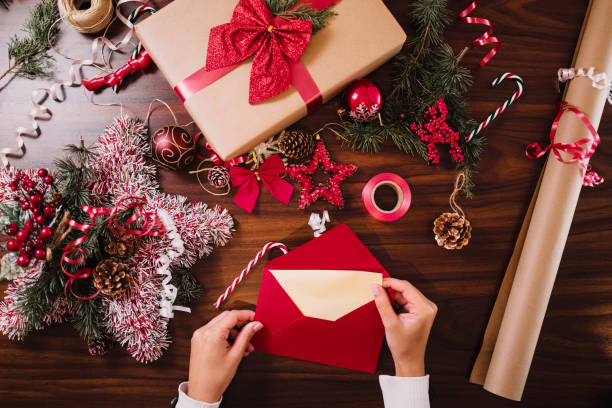 istock Finishing up a Christmas card 1291358215