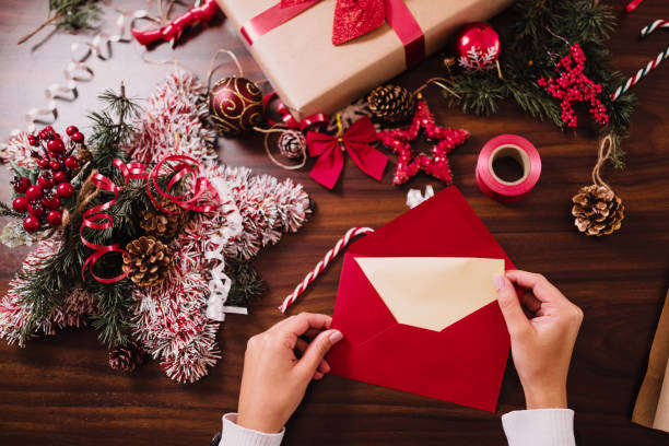 istock Finishing up a Christmas card 1291358243