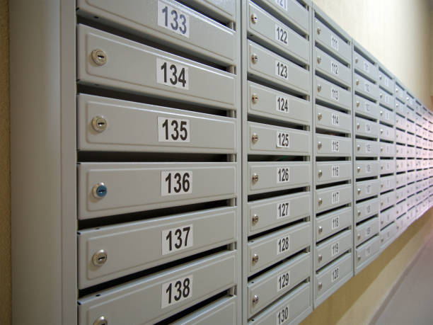 istock A row of new mailboxes on the porch wall 1291359211
