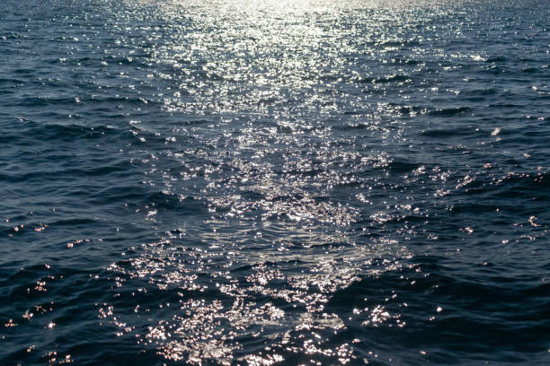 istock Blue sea with sunny glare on the surface 1291360395