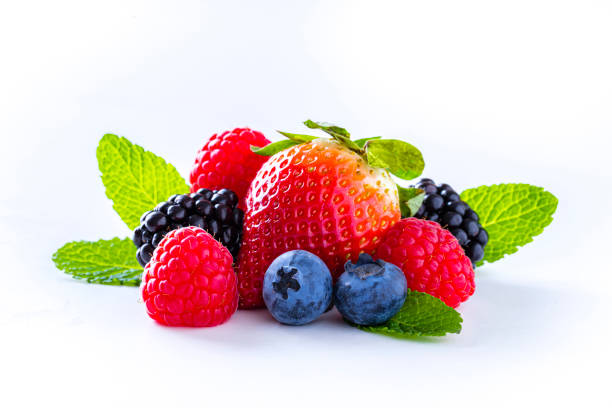berries on a blue background