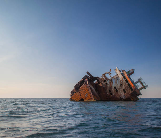 istock Lonely abandoned ship sea 1291372381