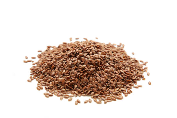 istock Seeds of flax isolated on a white background 1291376963