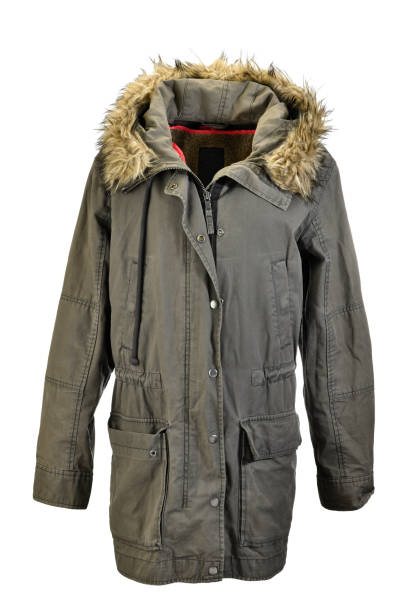 istock Fury coat on invisible mannequin isolated on white background 1291377004
