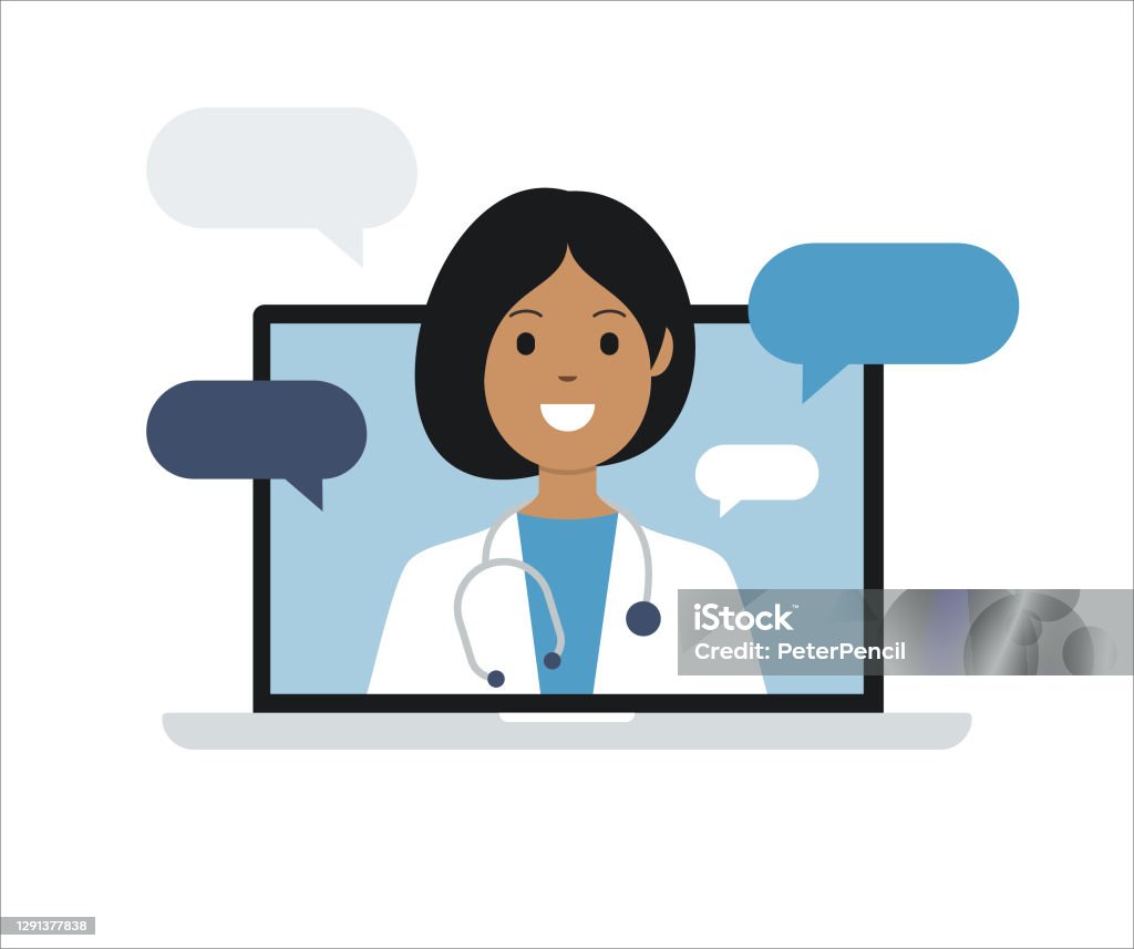 Doctor Trên Màn Hình Máy Tính Xách Tay Y Tế Từ Xa Tư Vấn Y Tế Minh ...