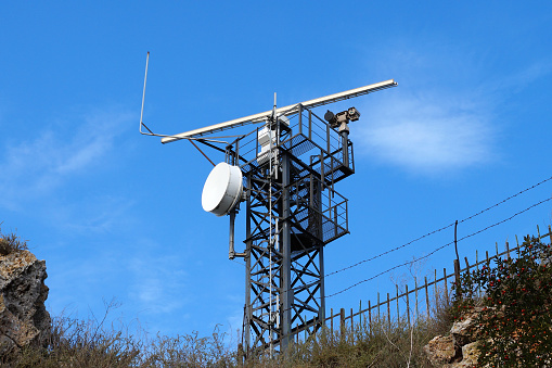 radar for navigation against the sky close-up