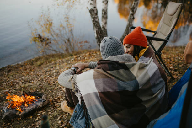 istock Young avantur couple is camping 1291379106