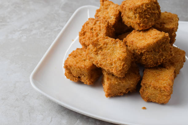 Delicious Fried Tofu On Plate Delicious Fried Tofu On Plate gorengan stock pictures, royalty-free photos & images