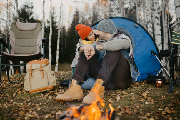 istock Young avantur couple is camping 1291379207