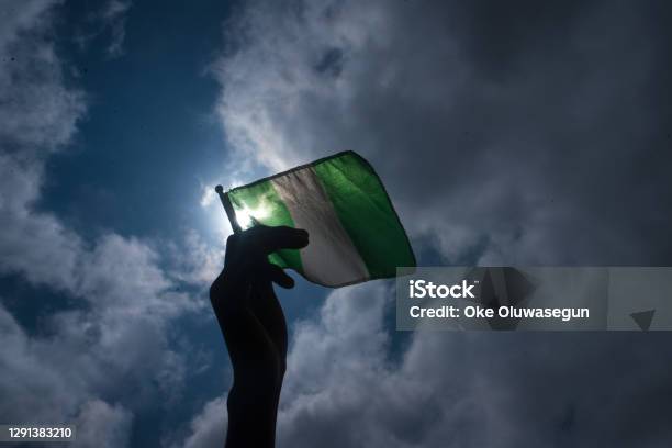 Nigerian Flag Stock Photo - Download Image Now - End Sars Movement, Color Image, Horizontal