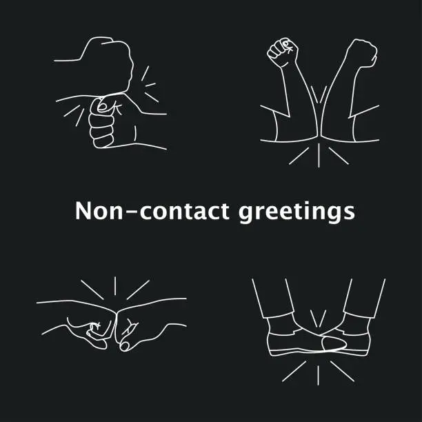 Vector illustration of contactless greeting