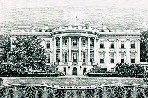 The White House from old American money - dollars