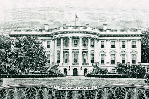 The White House from old American dollars The White House from old American money - dollars us president photos stock pictures, royalty-free photos & images