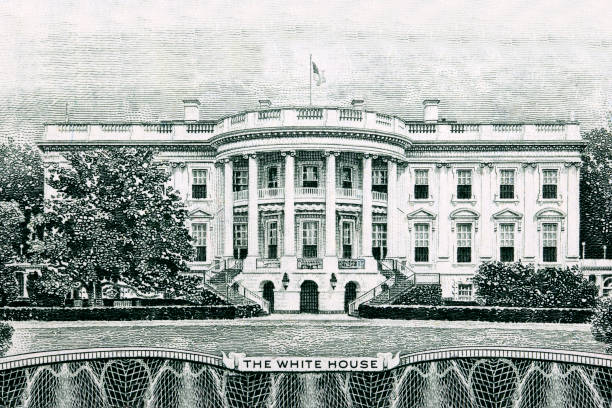 the white house from old american dollars - american presidents imagens e fotografias de stock