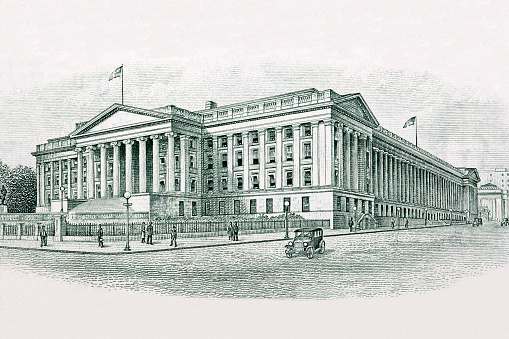United States Department of the Treasury from old American Dollars