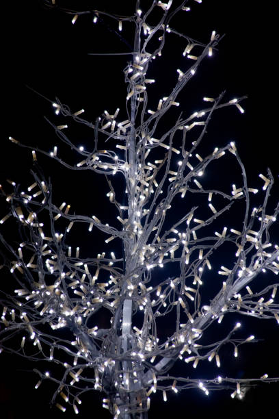 istock White LED lights tree, Christmas decoration. 1291388825