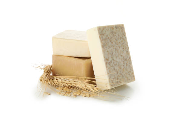 istock Natural handmade soap isolated on white background 1291389406
