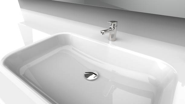 wash basin closeup 3d rendering wash basin closeup 3d rendering bathroom sink stock pictures, royalty-free photos & images