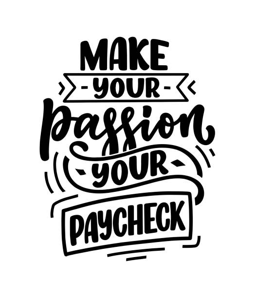 istock Hand drawn lettering quote in modern calligraphy style about money. Slogan for print and poster design. Vector 1291392150