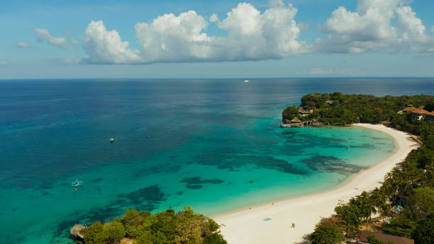 istock Boracay island with white sandy beach, Philippines 1291392247