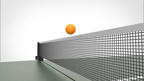 настольный теннисный мяч и чистая 3d рендеринга - table tennis table стоковые фото и изображения