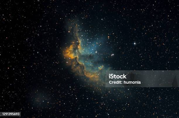 Ngc7380 Wizard Nebula In Hst Palette Stock Photo - Download Image Now - Nebula, Hubble Space Telescope, Outer Space