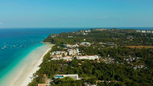 istock Boracay island with white sandy beach, Philippines 1291400008