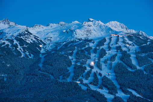 Whistler winterscape. Views from Whistler Mountain ski resort.