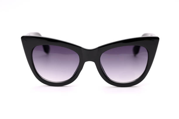 istock Black sunglasses on white background. Sun protection 1291405595