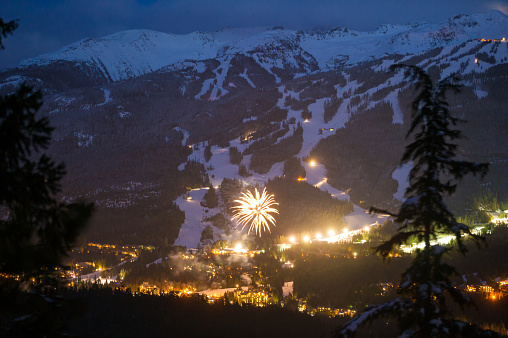 Canada's top tourist destinations. Best ski resorts to visit in winter. Whistler Blackcomb mountains in winter.