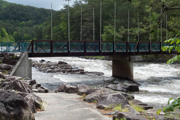 istock Raging waters of the Ocoee River with viewing bridge 1291410285