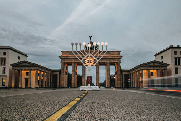 Berlin, Germany - December 13, 2017: Memorial of Murdered Jews in Berlin Mitte in City centre. Modern building architecture as Remembrance of Holocaust, Germany in Europe.