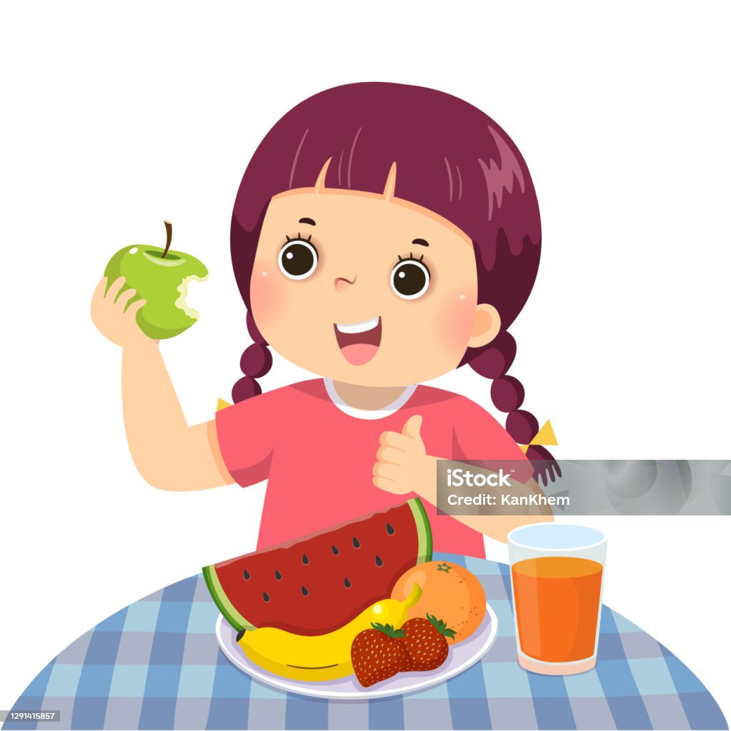 Ilustración de Ilustración Vectorial De Dibujos Animados De Una Niña Comiendo Manzana Verde Y Mostrando Signo De Pulgar Hacia Arriba y más Vectores Libres de Derechos de Agarrar - iStock Ilustración de Ilustración Vectorial De Dibujos Animados De Una Niña Comiendo Manzana Verde Y Mostrando Signo De Pulgar Hacia Arriba y más Vectores Libres de Derechos de Agarrar - iStock