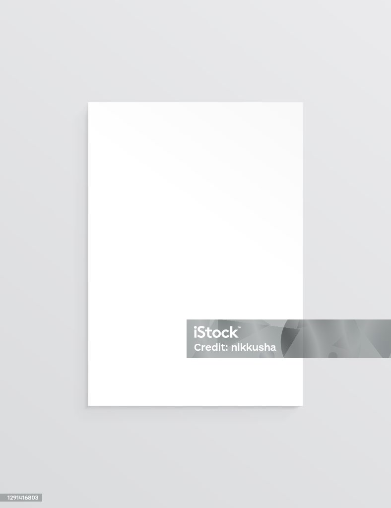 A4 Mockup Blank White Sheet Template For Your Design Vector Paper Mock