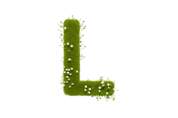 istock Letter L with Grass and Flowers Uppercase 1291421399