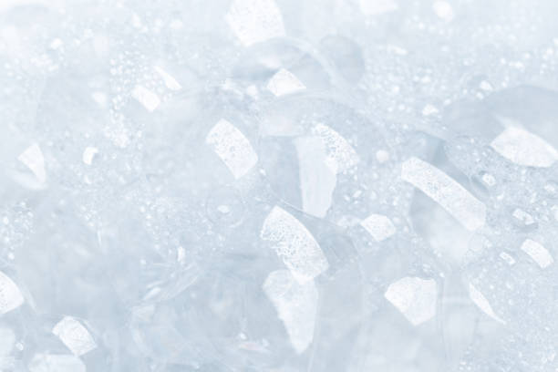 istock Foam bubble from soap or shampoo for washing isolated on white background from above 1291425535