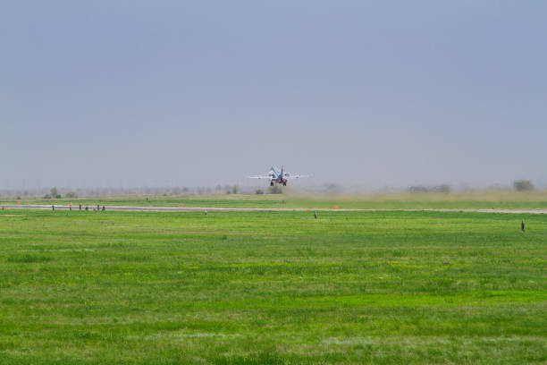istock Military aircraft takes off 1291425923