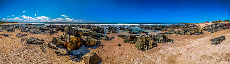 Panorama photo from Jeffreys Bay in South Africa