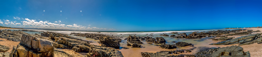 Panorama photo from Jeffreys Bay in South Africa