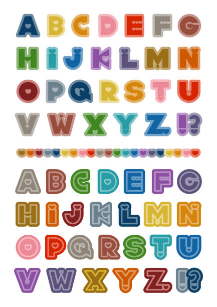 istock Heart design font letter set. Vector illustration of alphabet. 1291430057