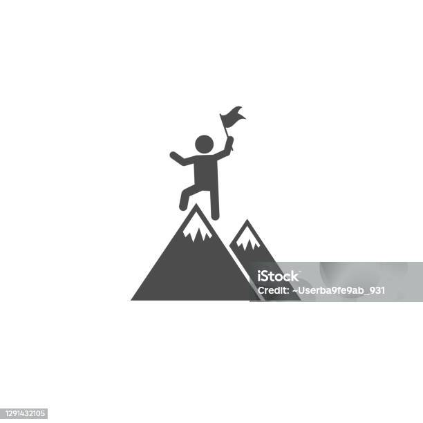 Pengusaha Berdiri Di Puncak Gunung Memegang Bendera Konsep Bisnis Pengusaha Berdiri Di Puncak Gunung Memegang Bendera Konsep Bisnis